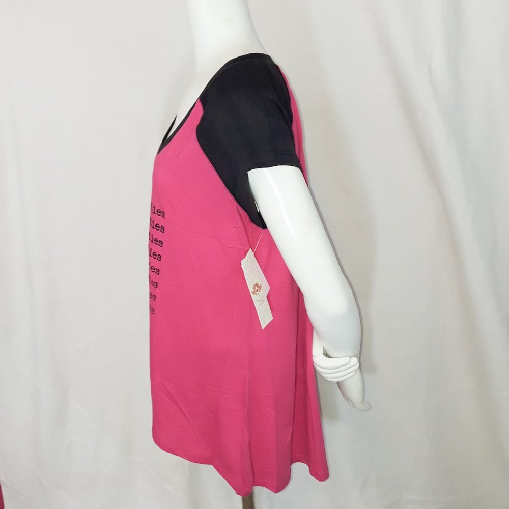 Endless Possibilities Pink Lotus Black & Hot Pink Tee Shirt - Picture 3 of 6